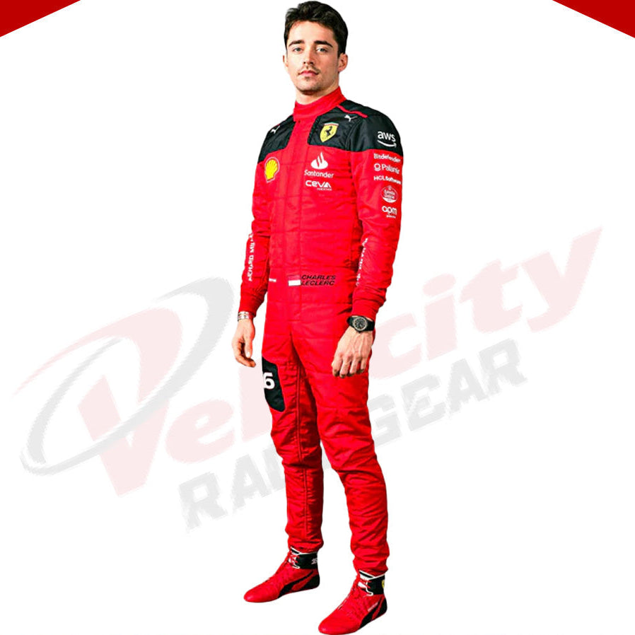 New Charles Leclerc 2023 Race Suit Ferrari F1 - Velocity Racegear-New Charles Leclerc 2023 Race Suit Ferrari F1 - Velocity Racegear-F1 Racing Suits