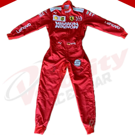 Sebastian Vettel Ferrari Mission Winnow F1 Embroidered Racing Suit - Velocity Racegear-Sebastian Vettel Ferrari Mission Winnow F1 Embroidered Racing Suit - Velocity Racegear-F1 Racing Suit