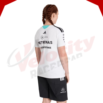 Mercedes AMG Petronas Adidas F1 2026 Team Driver Womens White T-Shirt