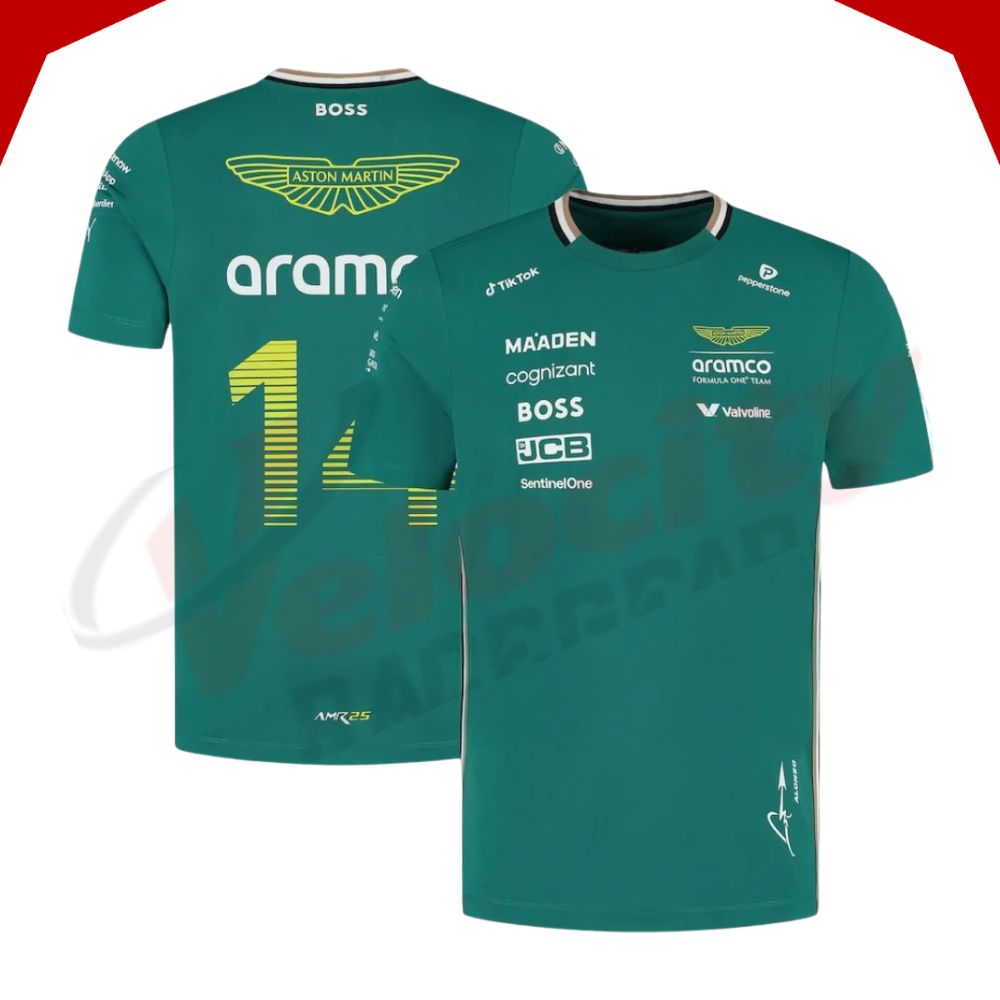 Fernando Alonso 2025 Aston Martin Aramco Cognizant F1 Team Driver T-Shirt
