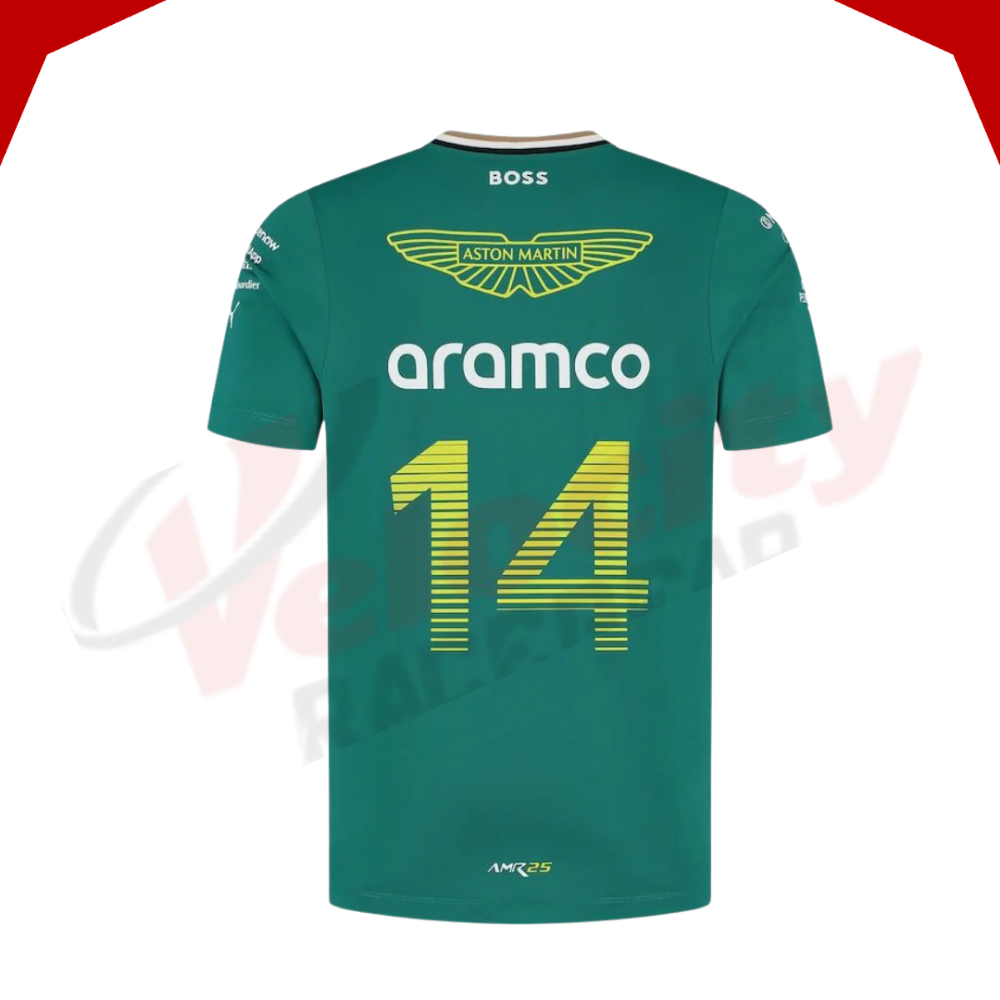 Fernando Alonso 2025 Aston Martin Aramco Cognizant F1 Team Driver T-Shirt
