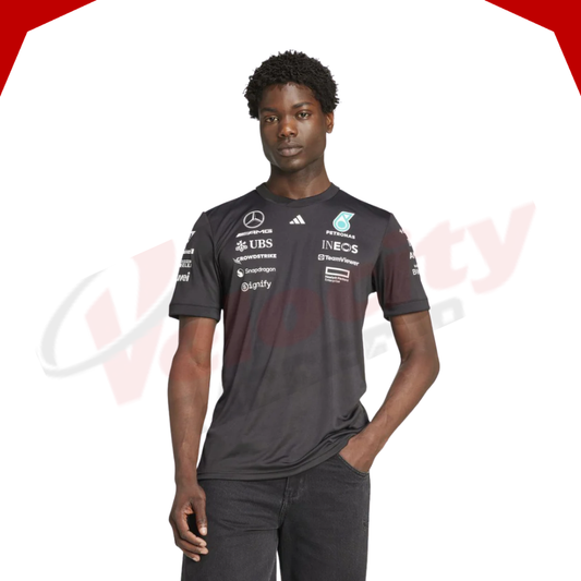 Mercedes AMG Petronas Adidas F1 Team 2025 Driver Black T-Shirt