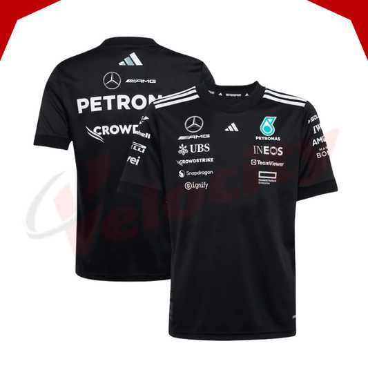 Mercedes AMG Petronas Adidas F1 Team Black 2025 Driver T-Shirt