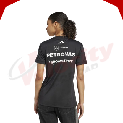 Mercedes AMG Petronas Adidas F1 Team 2025 Women’s Driver Black T-Shirt