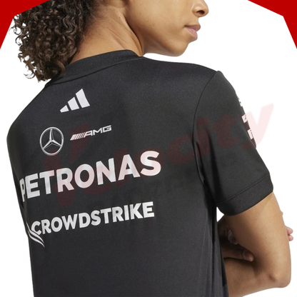 Mercedes AMG Petronas Adidas F1 Team 2025 Women’s Driver Black T-Shirt