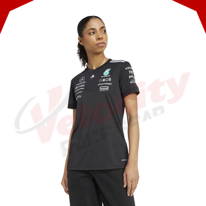 Mercedes AMG Petronas Adidas F1 Team 2025 Women’s Driver Black T-Shirt
