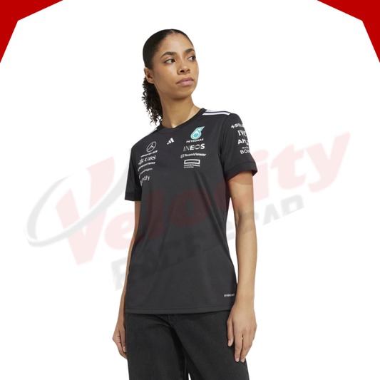 Mercedes AMG Petronas Adidas F1 Team 2025 Women’s Driver Black T-Shirt