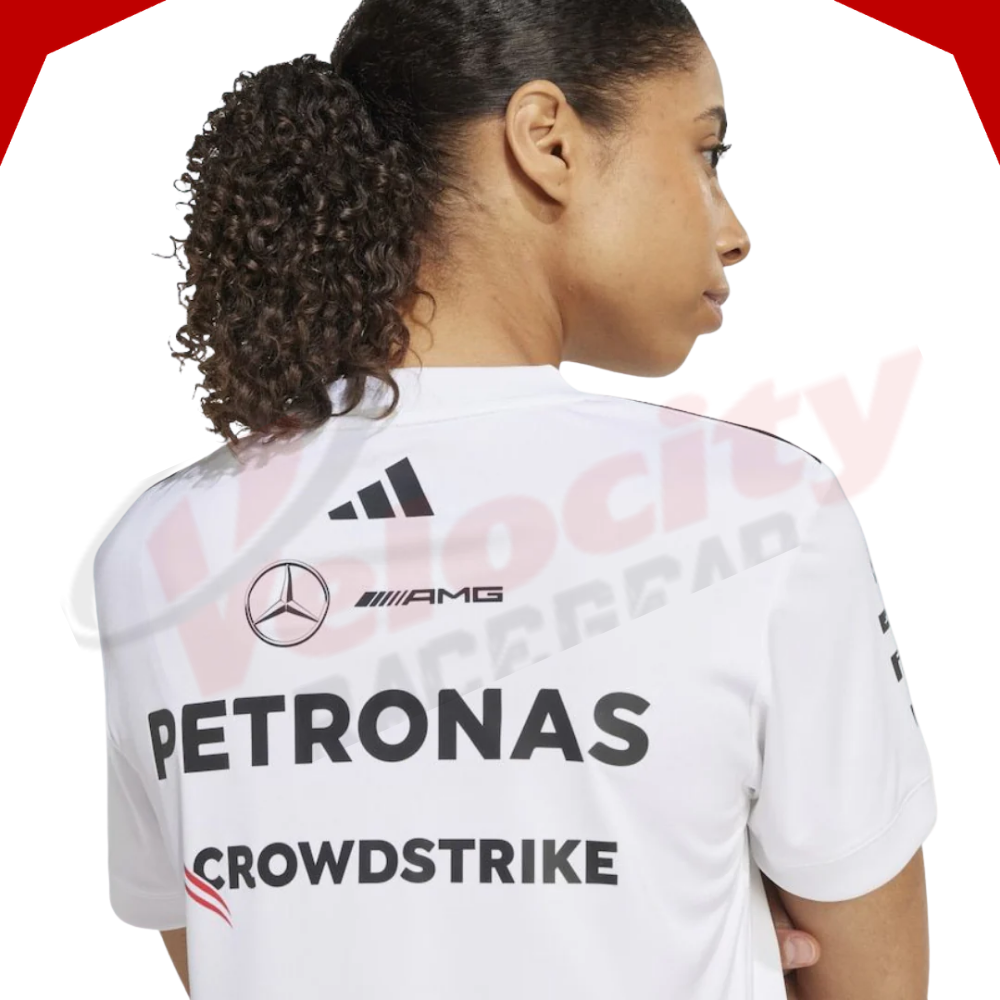 Mercedes AMG Petronas Adidas F1 Team 2025 Women’s Driver White T-Shirt