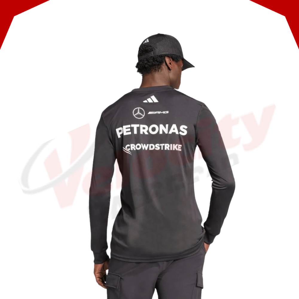 Mercedes AMG Petronas Adidas F1 Team 2025 Long Sleeve Driver Black T-Shirt
