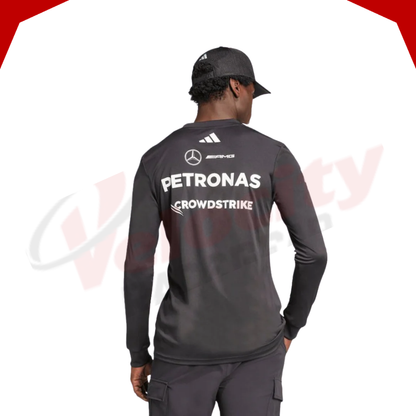 Mercedes AMG Petronas Adidas F1 Team 2025 Long Sleeve Driver Black T-Shirt