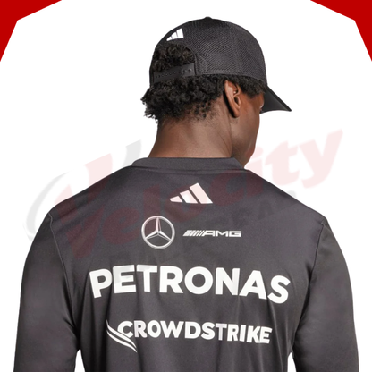 Mercedes AMG Petronas Adidas F1 Team 2025 Long Sleeve Driver Black T-Shirt