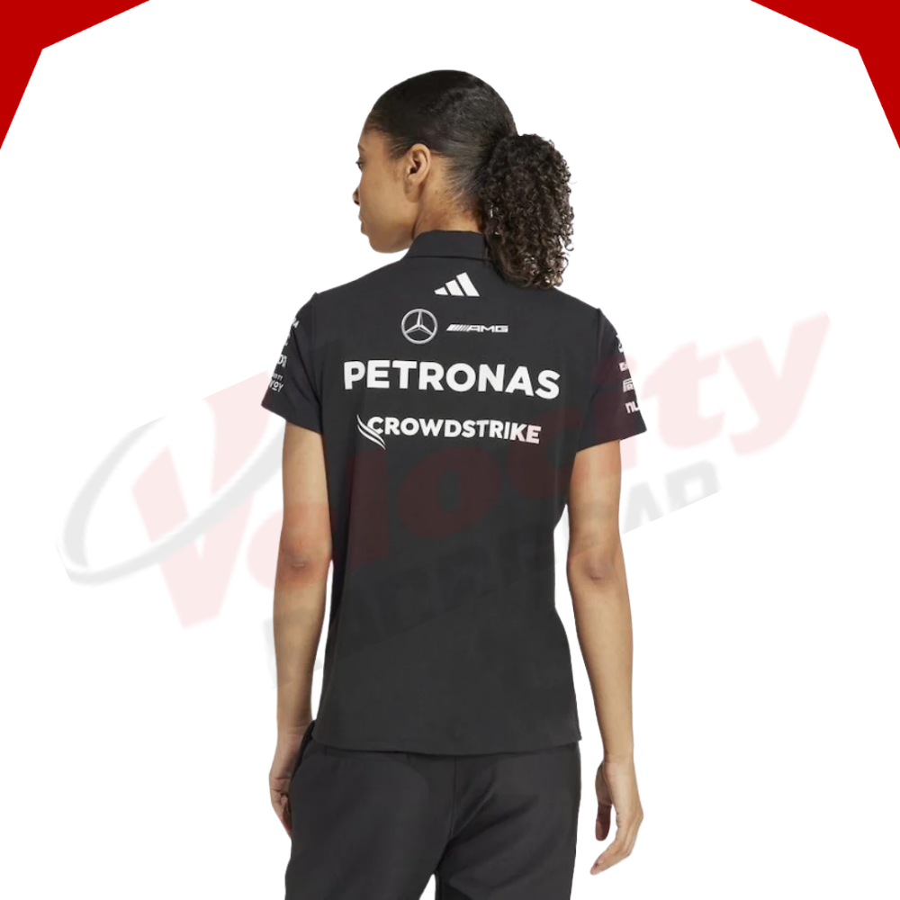 Mercedes AMG Petronas Adidas F1 Team 2025 Women’s Black Polo Shirt