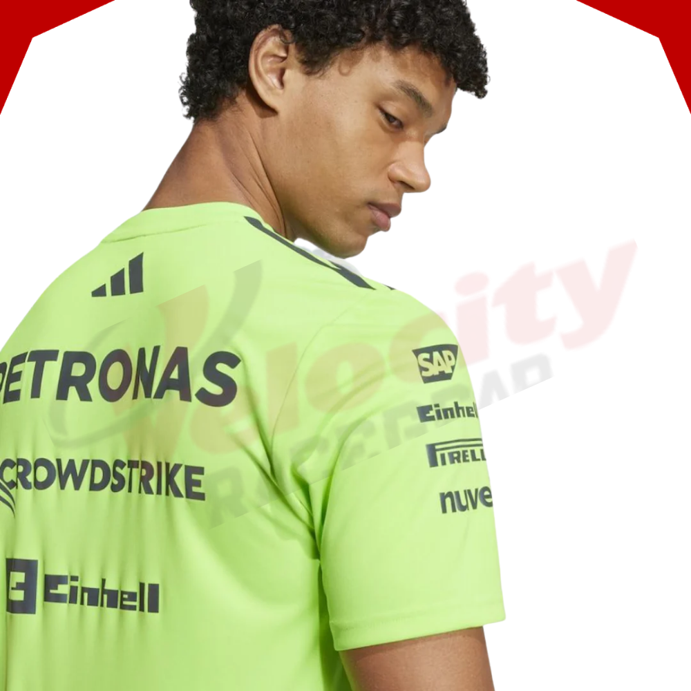 Mercedes AMG Petronas Adidas F1 Team 2025 Setup Lime T-Shirt