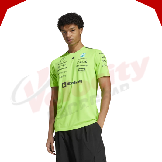 Mercedes AMG Petronas Adidas F1 Team 2025 Setup Lime T-Shirt