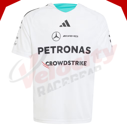 Mercedes AMG Petronas Adidas F1 2026 Team Driver White Kids T-Shirt