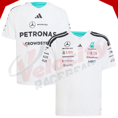 Mercedes AMG Petronas Adidas F1 2026 Team Driver White Kids T-Shirt